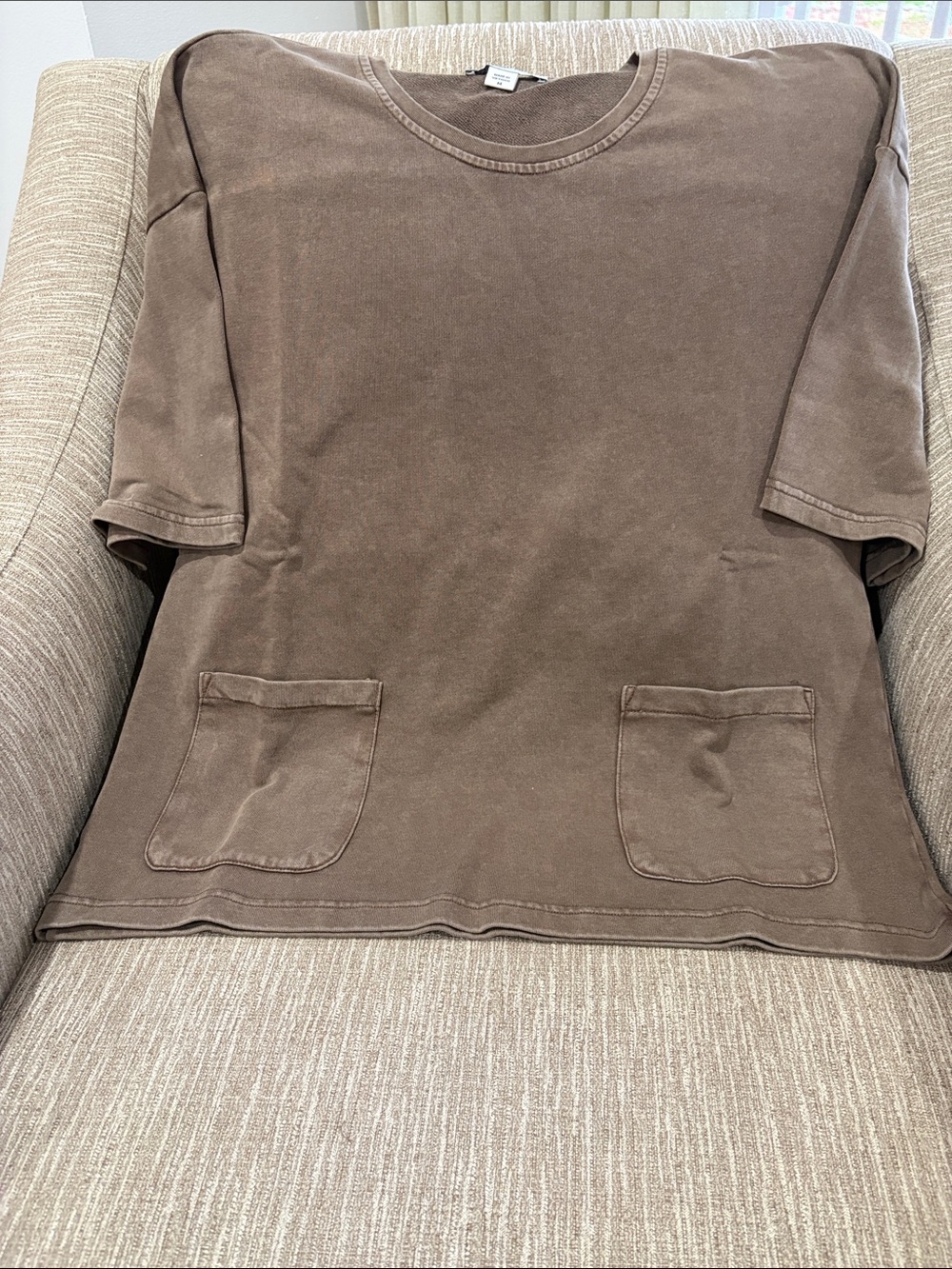 Brown women’s  Crewneck Pocket Sweater